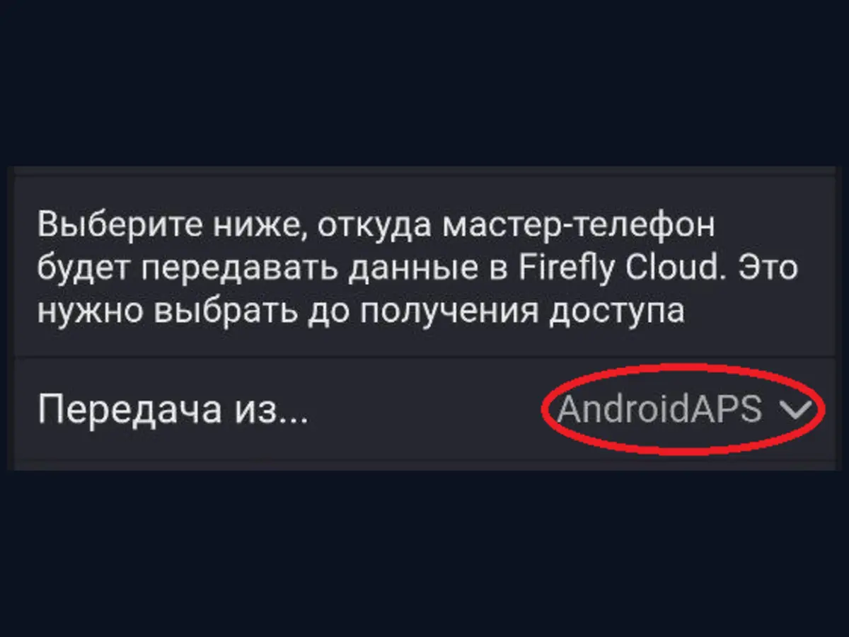 Передача из AndroidAPS AAPS в настройках Firefly Cloud